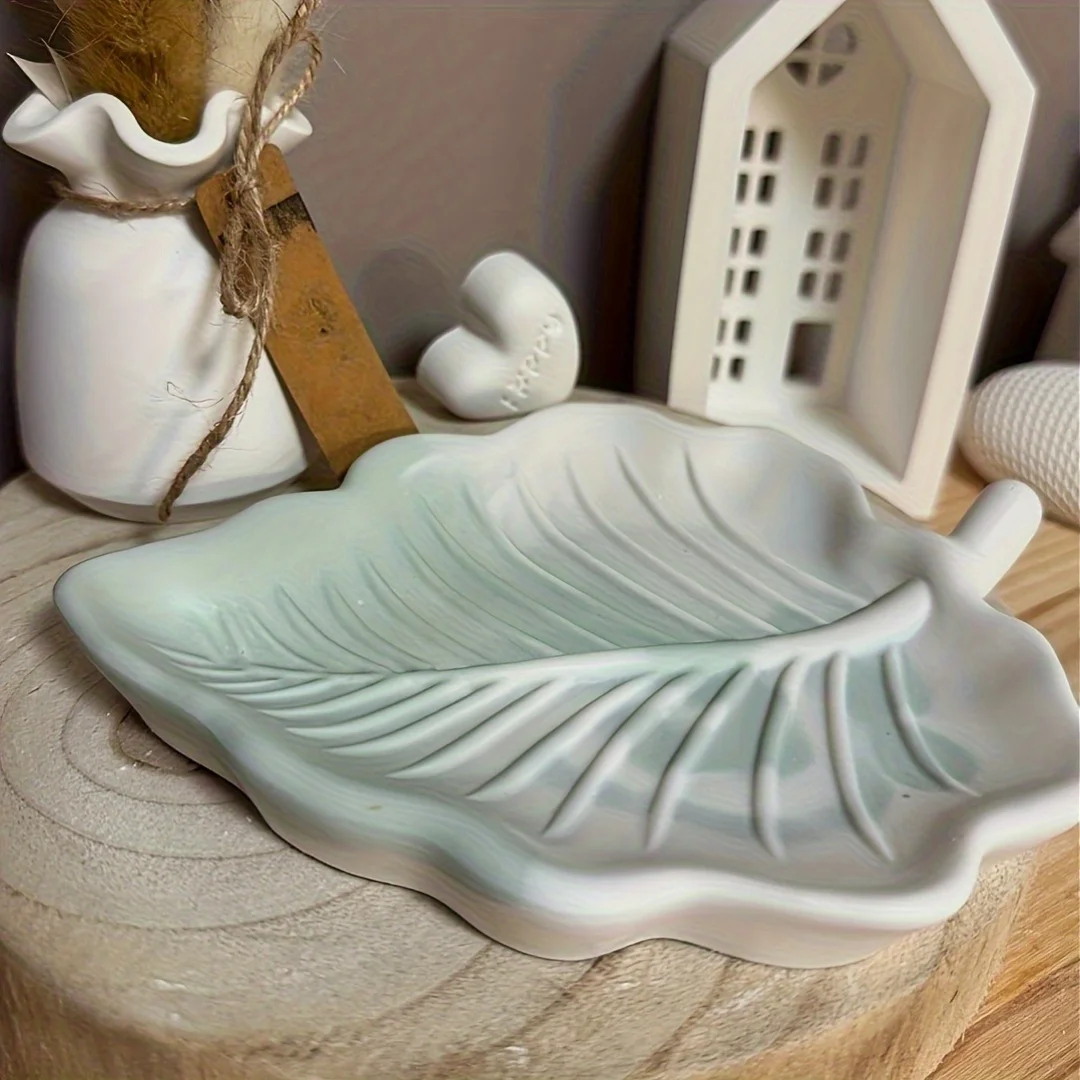 잎 모양 트레이 몰드, 잎 모양 실리콘 몰드, DIY 콘크리트 과일 보관 트레이, 보석함 몰드, 클레이 테이블