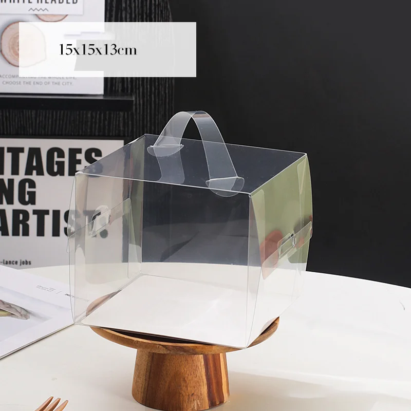 50pcs Transparent Cake Boxes with Handles, Plastic Cupcake and Chocolate Gift Boxes, Mi... - SKU TCBH1052 - UGI Packaging