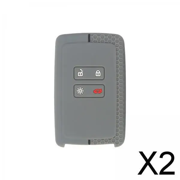 

2X Car Key Case Car Accessories Protector Car Key Shell for Renault Megane Gray