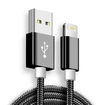 Nylon Braided USB Charger Cable for iPhone 14 8 7 6S Plus XS 13 12 11 Pro Max XR X SE 1m 2m 3m Fast Charging Cord USB Data Cable