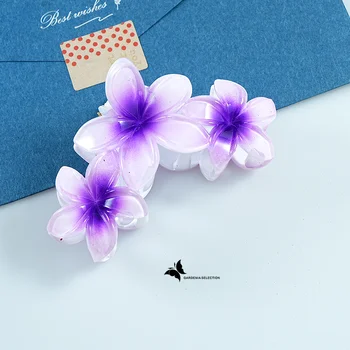 مشابك شعر على شكل زهرة بألوان الحلوى المتدرجة 7