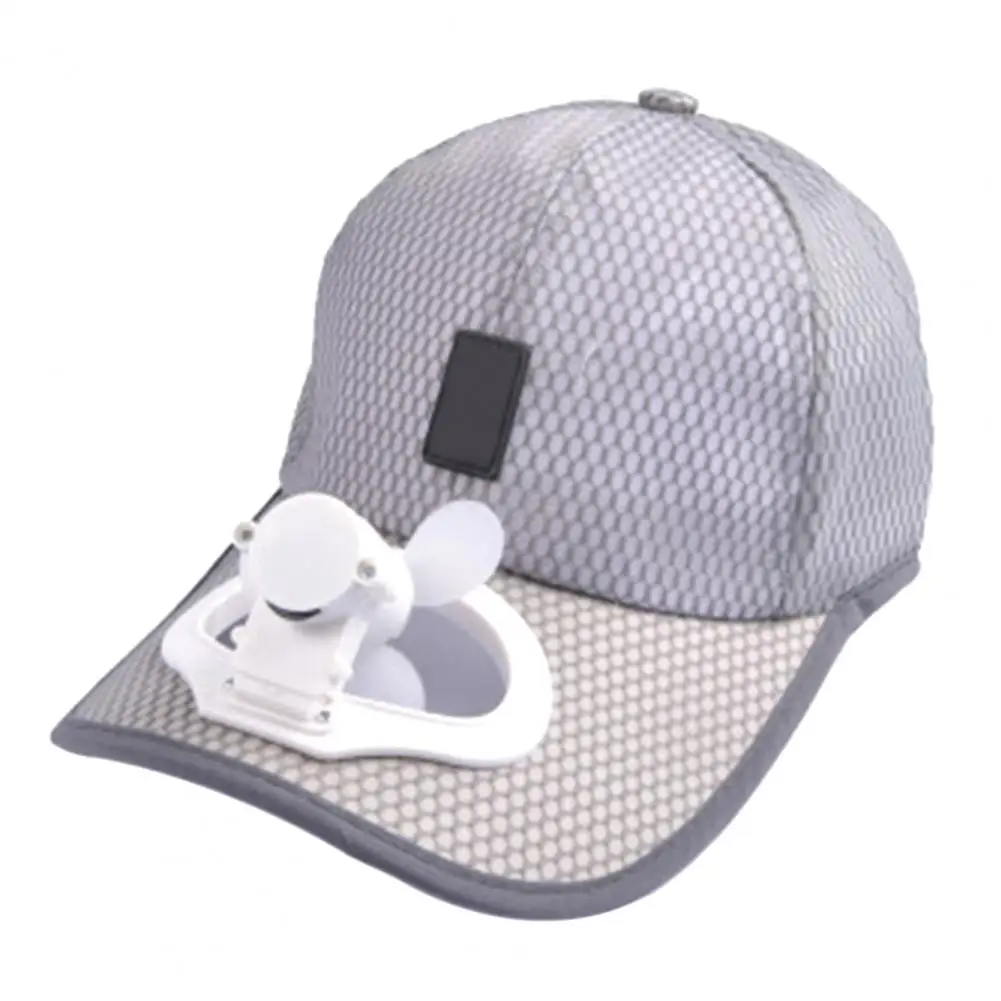 Baseball Cap with USB Rechargeable Mini Cooling Fan Sunscreen Cotton Summer Mesh Sun Hat for Outdoor Sun Visor Trucker Hat