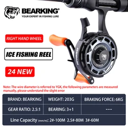 Premium High-Legged Ice Fishing Reel with Dual Guide Shaft and Magnet Brake System (Right)