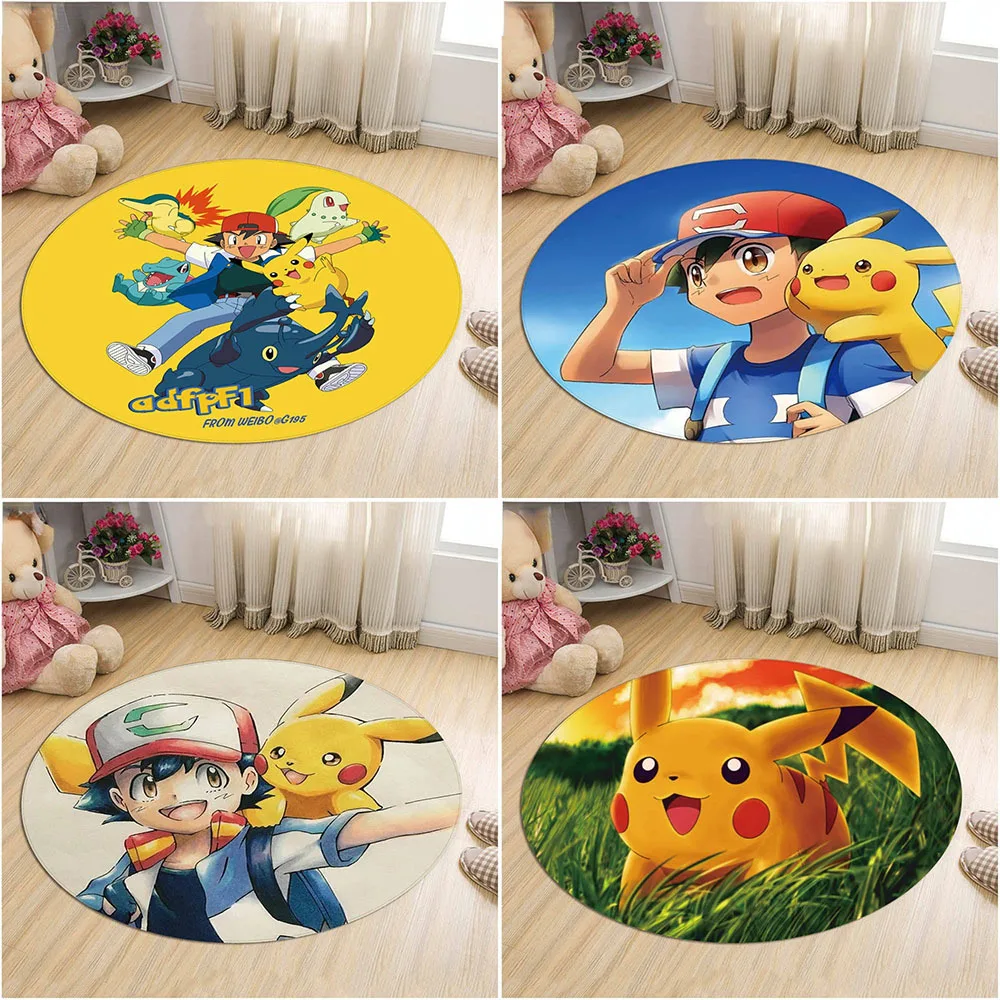 Мультяшные коврики с покемонами круглый ковер нескользящий игровой коврик