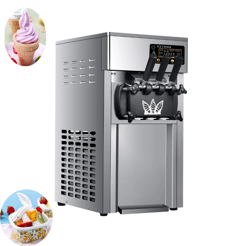 

PBOBP Table Soft Serve Ice Cream Machine Commercial Electric Ice Cream Makers Desktop 3 Flavors Ice Cream Machine 220V 110V