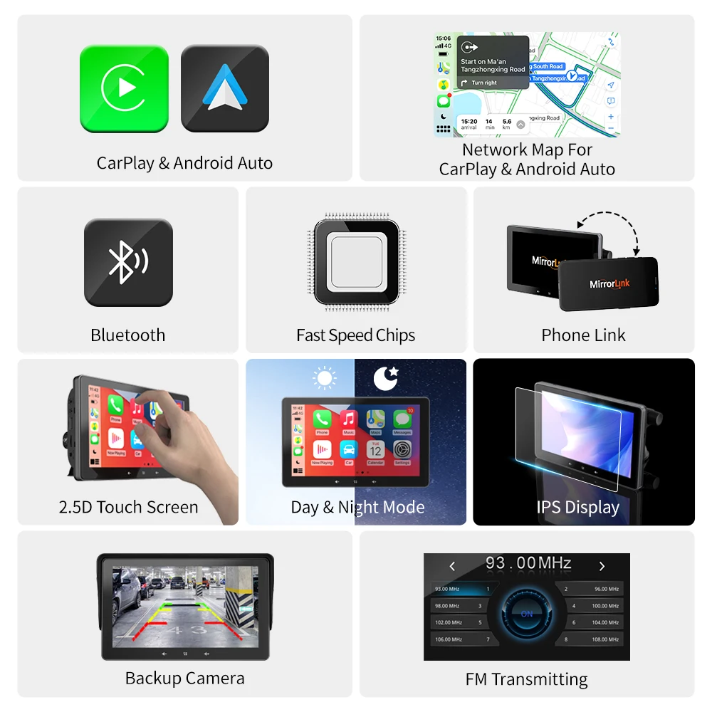 PANTALLA UNIVERSAL 7 CARPLAY ANDROID AUTO - Autokit - Nurocar