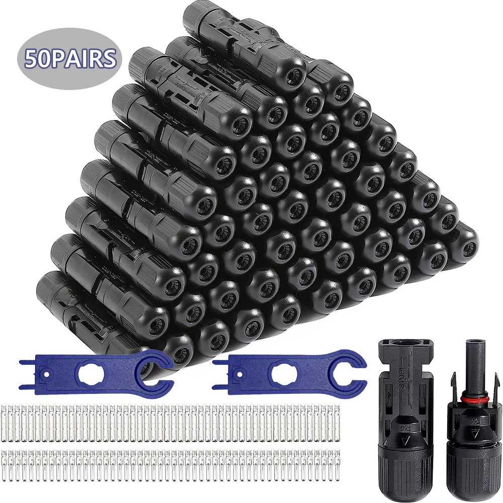 

50PAIRS Multi-Contact 4 Terminal Photovoltaic Connectors Solar Terminals Set IP67 Waterproof Solar Panel Electric Wire Connector