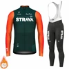 Winter Cycling Clothing STRAVA 2024 New Men's Long Sleeves Cycling Jersey Set Winter Thermal Fleece Road Bike Cycling Clothing 2