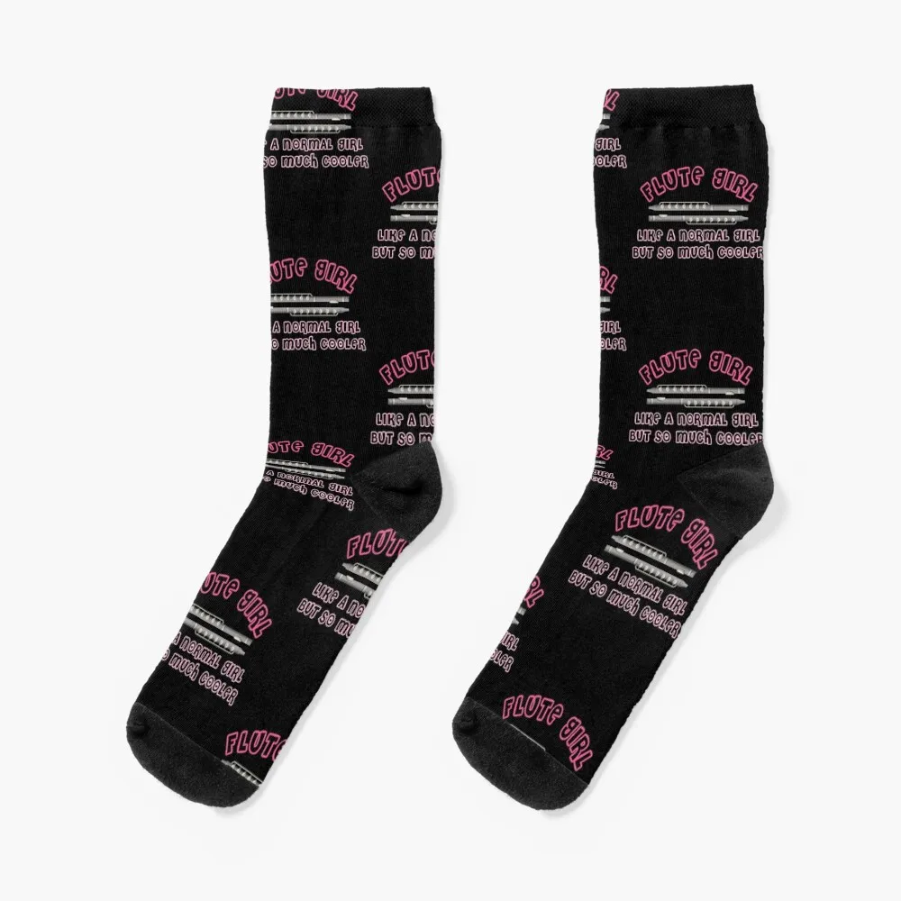 Flute Girl, Like A Normal Girl But So Much Cooler Flutist Socks anti slip football hockey Socks For Man Women's too much happiness