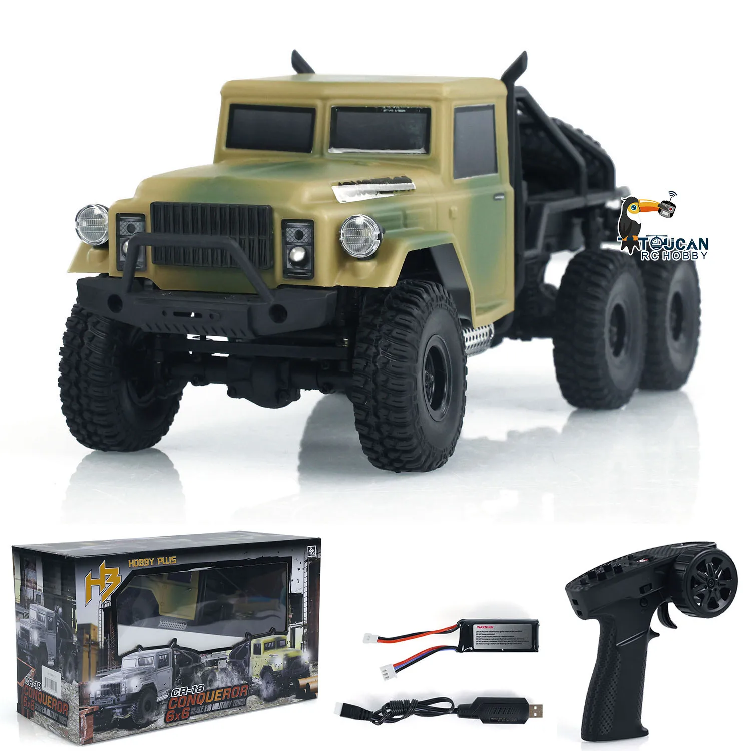 

1/18 RC Rock Crawler Car Hobby Plus 6x6 Painted Assembled Ready to Run Remote Control Electric Off-road Vehicle Model TH24019