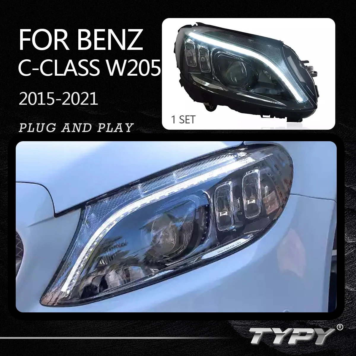 

Фара головного света в сборе, фара головного света, головная лампа, подключи и работай для Mercedes Benz C Class W205 2015-2021