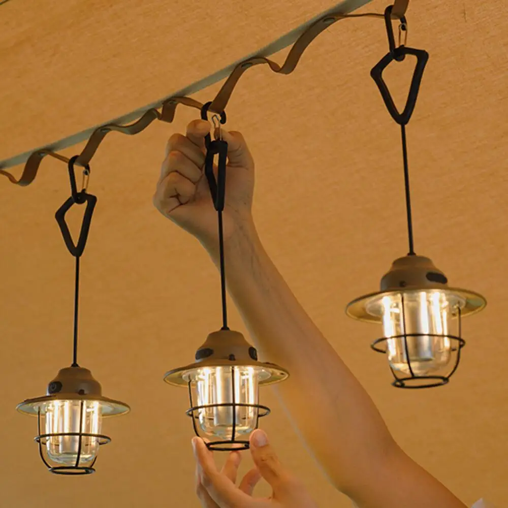 Vintage Rechargeable LED Camping Lantern with 1200mAh Dimmer Battery