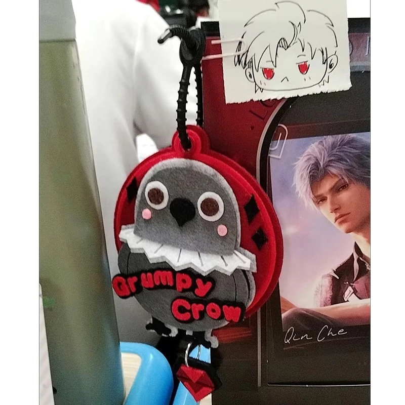 Love and Deepspace Sylus Crow Non-woven Keychain DIY Cartoon Cosplay Bagback Keyring Originality Key Pendant Adorn Xmas Gift