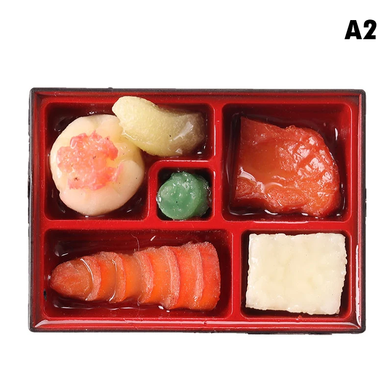 Dollhouse miniature toy fake Japanese food children's bento lunch box —