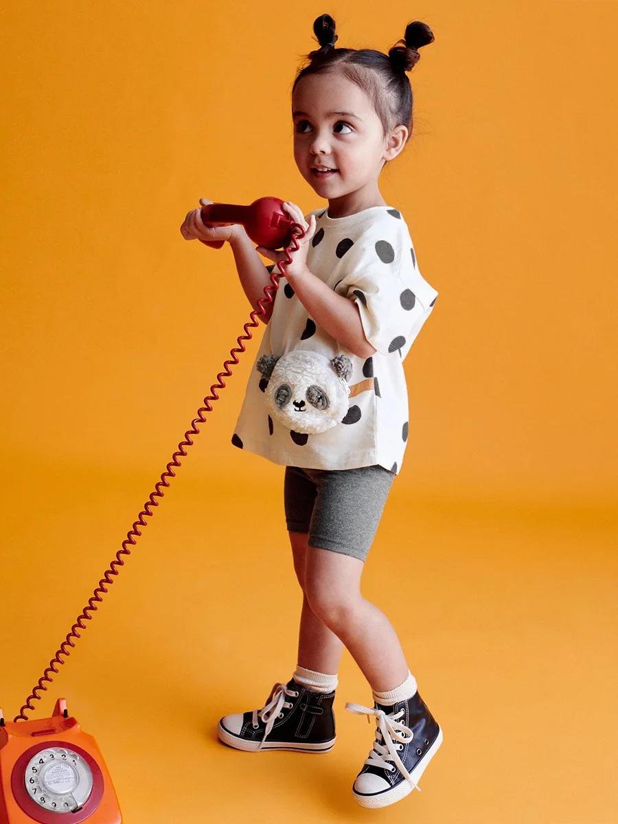 2Pcs Summer Baby Girls Children's Clothing Kids Clothes 2025 Tracksuit Cotton Sets Cartoon Panda T Shirts Tops+Pants