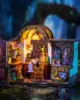 Robotime Magic Study DIY Miniature House Kit with LED and Furniture Wooden Dollhouse Model Building Kit Gift for Children Adults 6