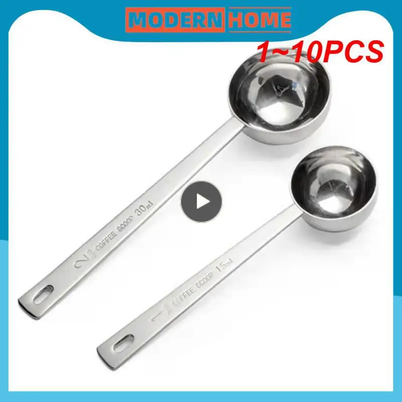 

1~10PCS 15ml/30ml Long Handle Stainless Steel Milk Coffee Powder Scoop Measuring Spoon