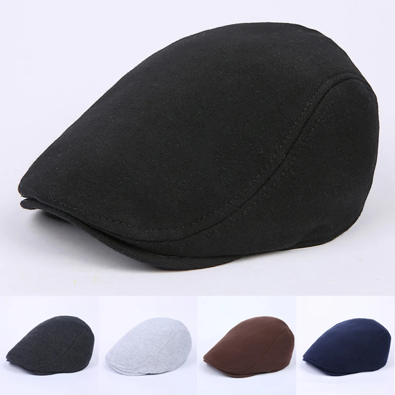 Unisex Women Mens Cotton Beret Cap Newsboy Flat Winter Warm Peaked Cap Hat British Western Style Classic Vintage Beret newsboy beret cap