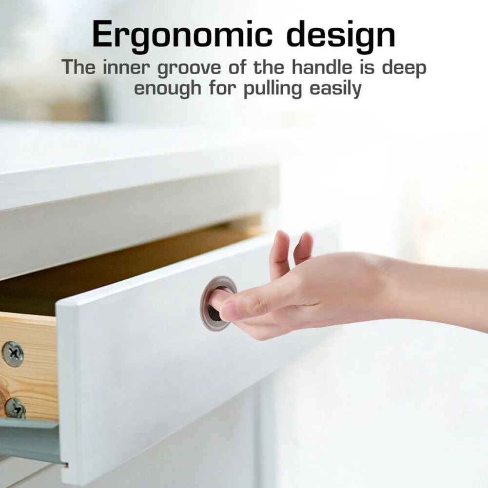 Sliding Doors Round Hole Handle Drawer Handle Invisible Cabinet Concealed Stainless Steel Open Hole 35 door handles cabinet handles