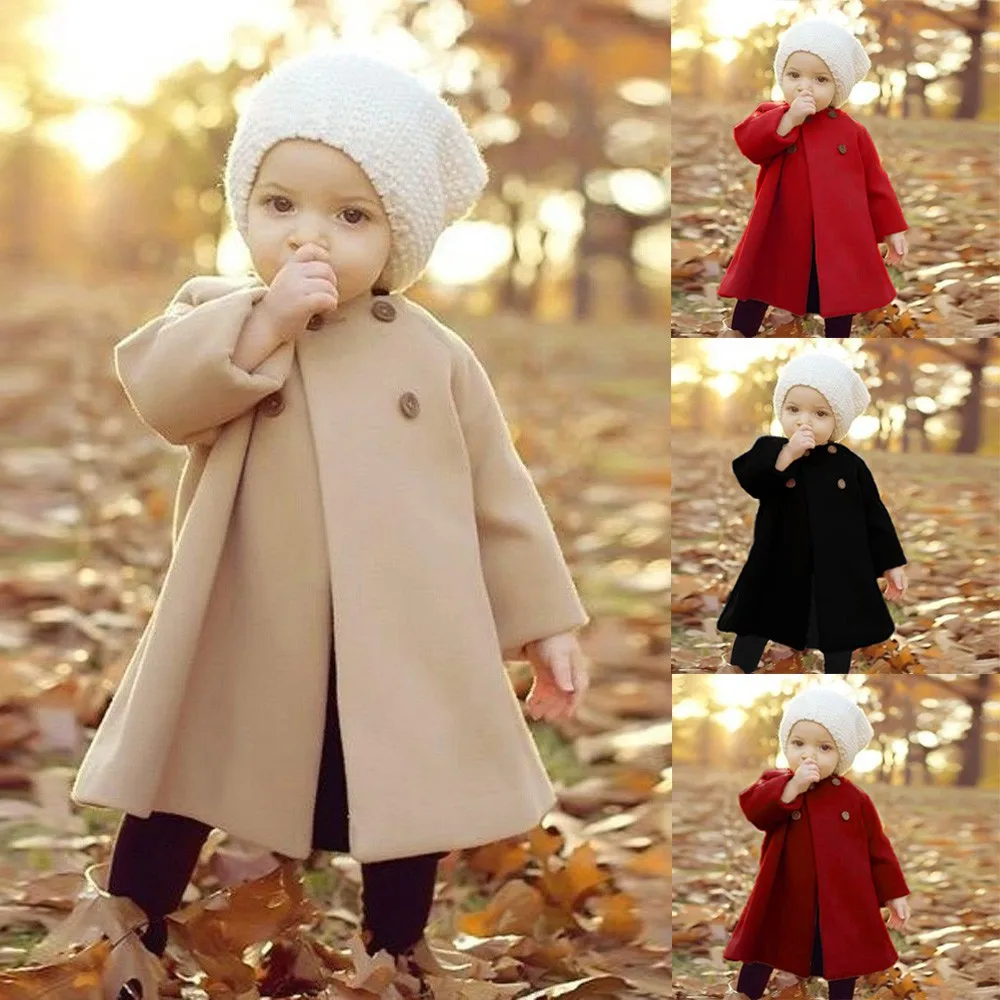 Cloak Button Baby Coats Jacket Clothes  Kid Baby Girl  Spring Fall Baby Girl Girl Cloak Coats Baby Outwear Clothes  For Kids