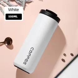 Enhanced Stainless Steel Insulated Travel Coffee Mug - 500ML - 500ml (WHITE)
