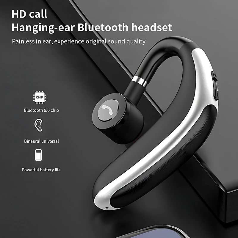 K20 Wireless Bluetooth Headset With HD Mic Earphone 180° Rotatio Left ...