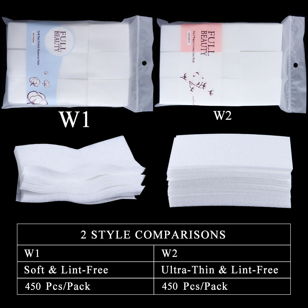 1pack Nail Tools Manicure Gel Nail Polish Remover Lint-Free Wipes Cotton Napkin Nails Lint Pad Paper Polish Manicure Nail Polish Remover Wipes Cotton Pads
