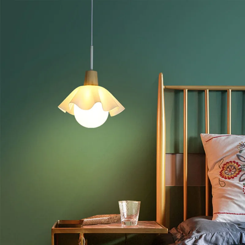 

Nordic Bedroom Bedside Minimalist Small Chandelier Ins Designer Personality Creative Flower Restaurant Bar Corridor Led Light