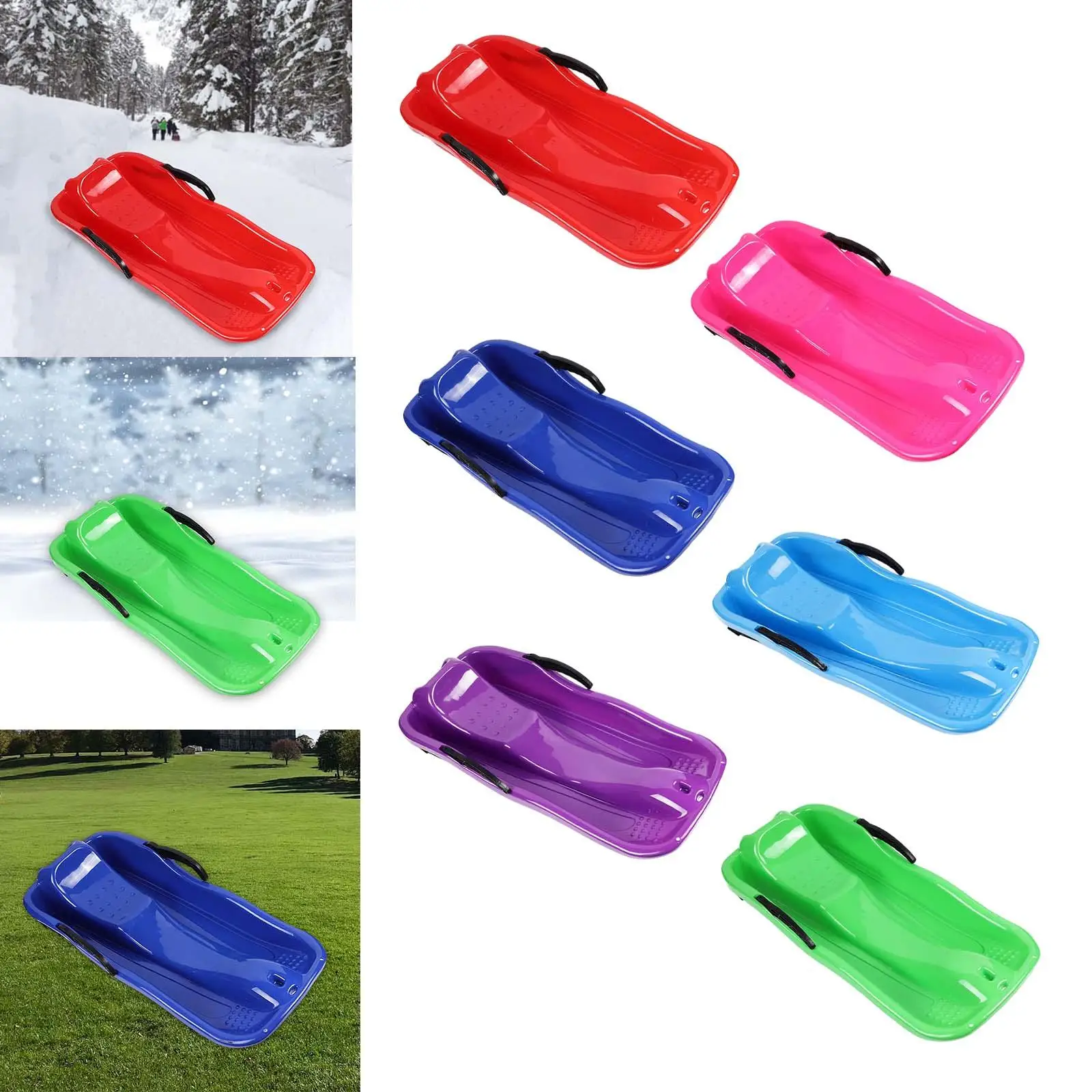 Portable Winter Snow Sled Sledding Kids Sledge Sleigh Backyard Yard Toboggan