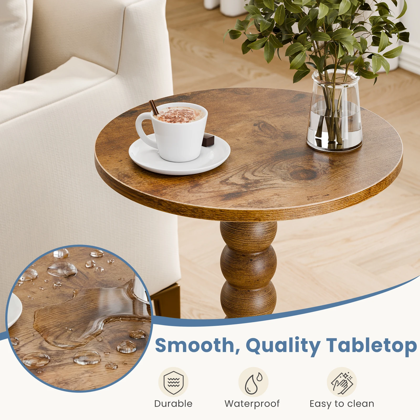 side table with shelf storage