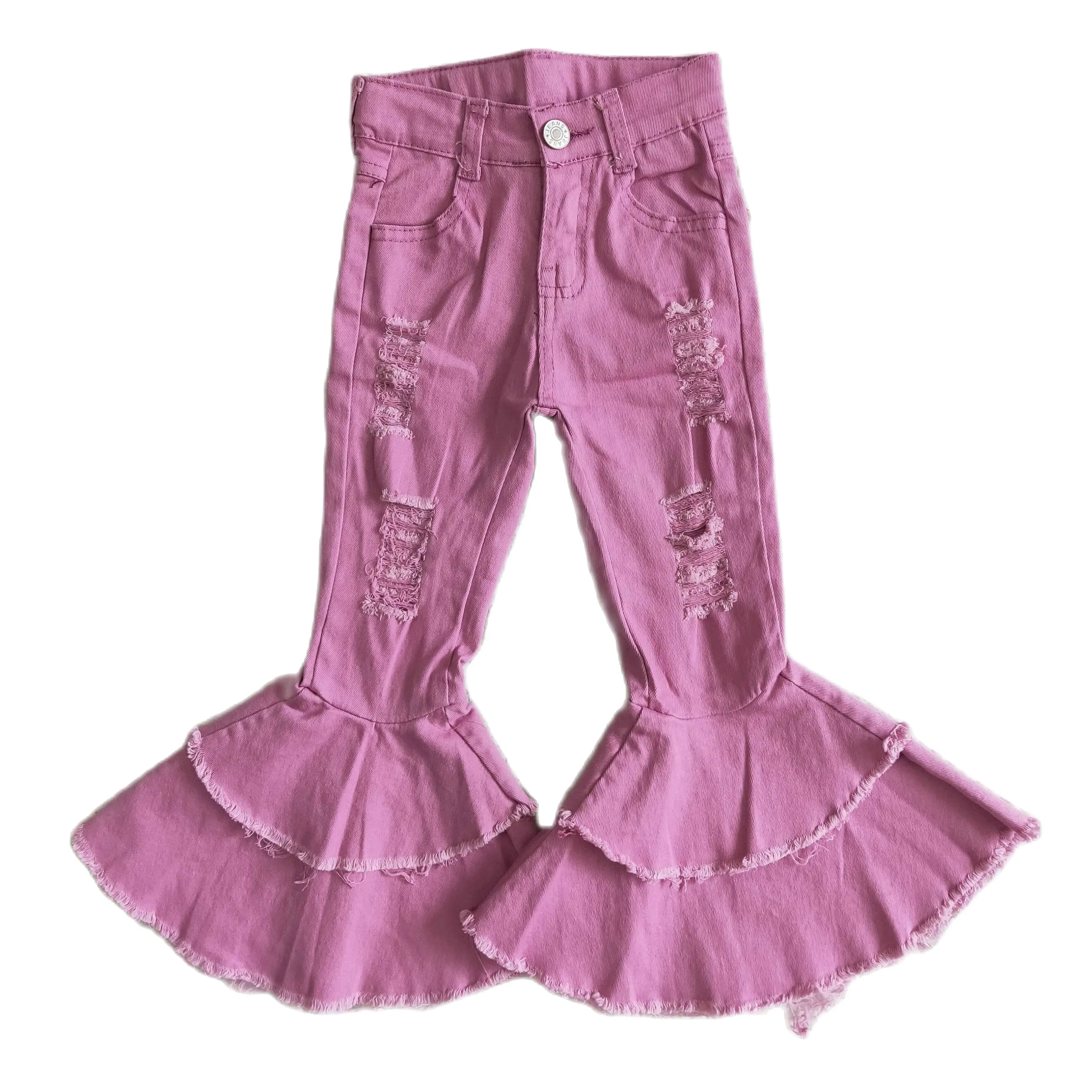 Sequin Bell Bottom Pants Pink Purple 