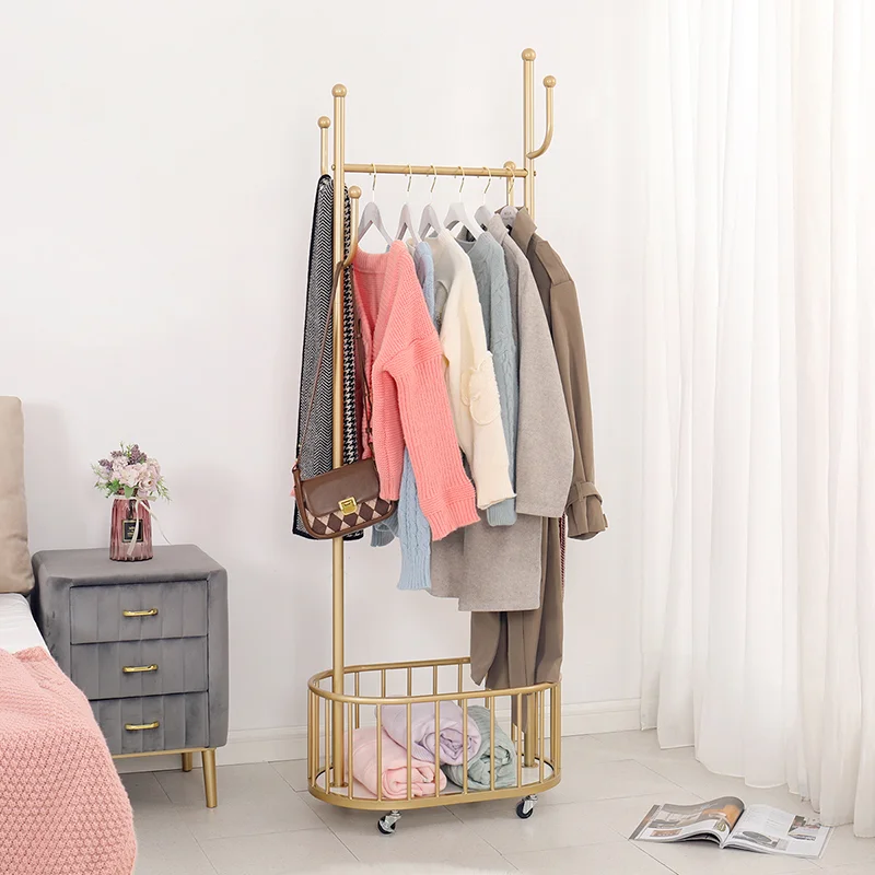 

Pulley Movable Simple Coat Rack Bedroom Floor Hanger Nordic Luxury Home Living Room Clothes Rack Clothes Hanger Garment Rack