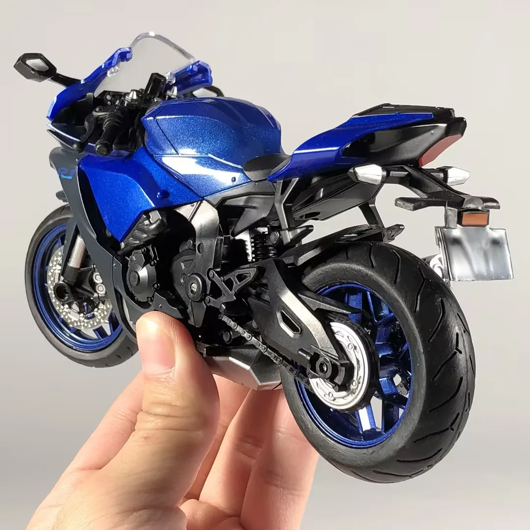 1:12 YAMAHA YZF-R1 YZFR1 합금 금속 Diecast 모델 오토바이 데스크탑 디스플레이 남자 친구를위한 수집 가능한 장식 휴일 선물