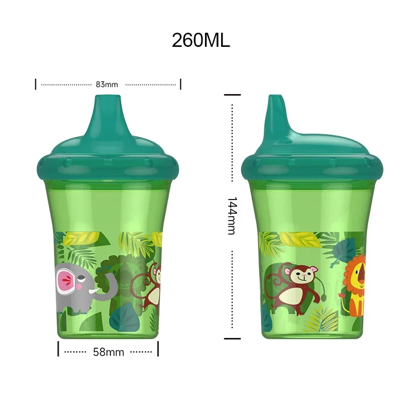 Baby Spill Resistant Bite Resistant Cup BPA Free Newborn Training Bottle 260ml