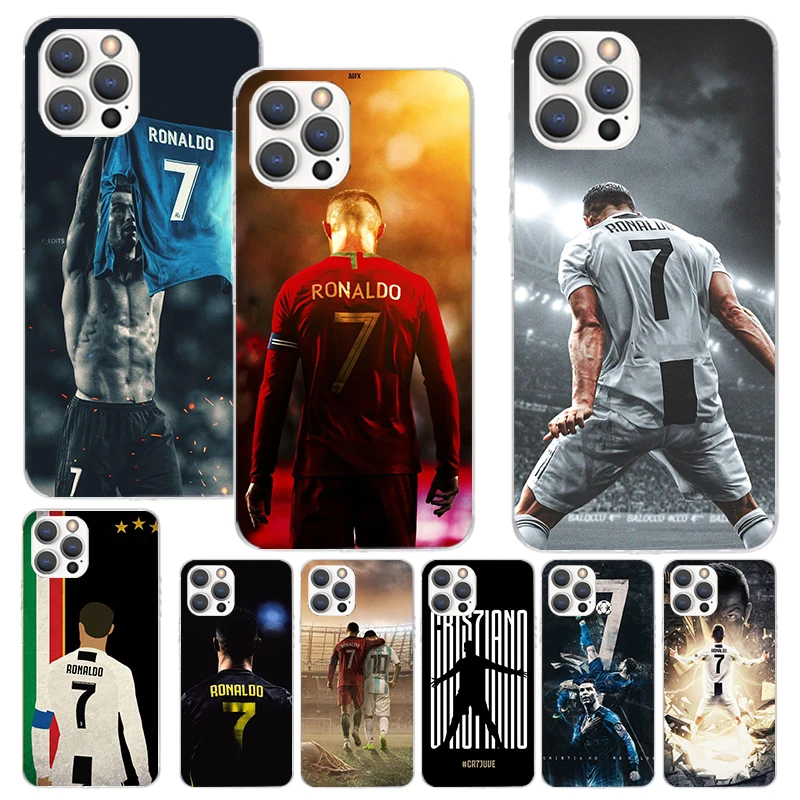 Football Superstar R-Ronaldo CR7 Print Soft Case for iPhone 11 13 14 Pro Max 12 Mini Phone Shell XS XR X SE 7 Plus 8 7P 6 6S 5 5