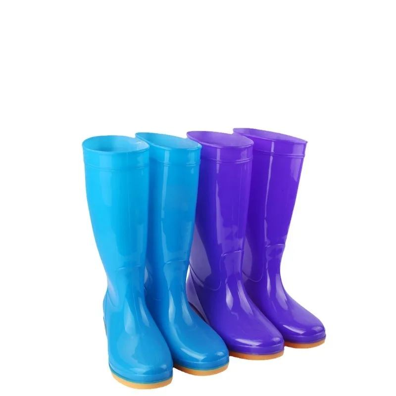 PVC High Tube Adult Women's Rain Boots Waterproof and Non Slip Women's Water Shoes Outdoor Kitchen Work Rain Shoes Women