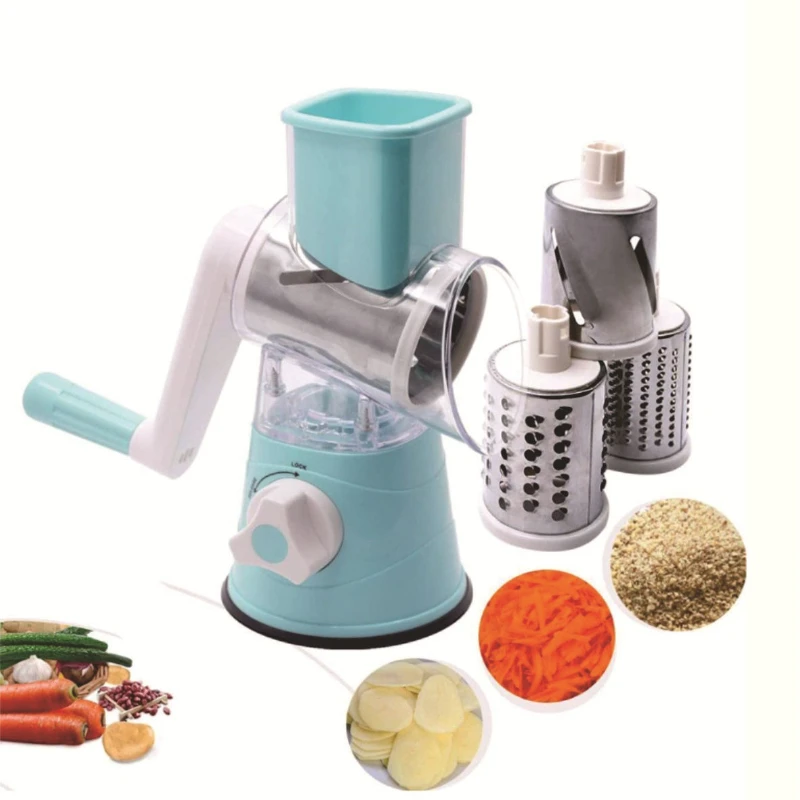 Home Use Hand-Crank Multi-Function Vegetable Slicer and Cheese Grater Rotary Handheld Grater
