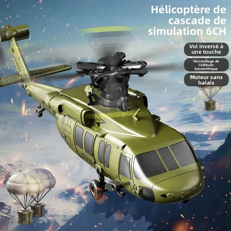 Dessus de l'avion RC brushless RTF vert montrant les ailes et le fuselage, aérodynamique et léger.