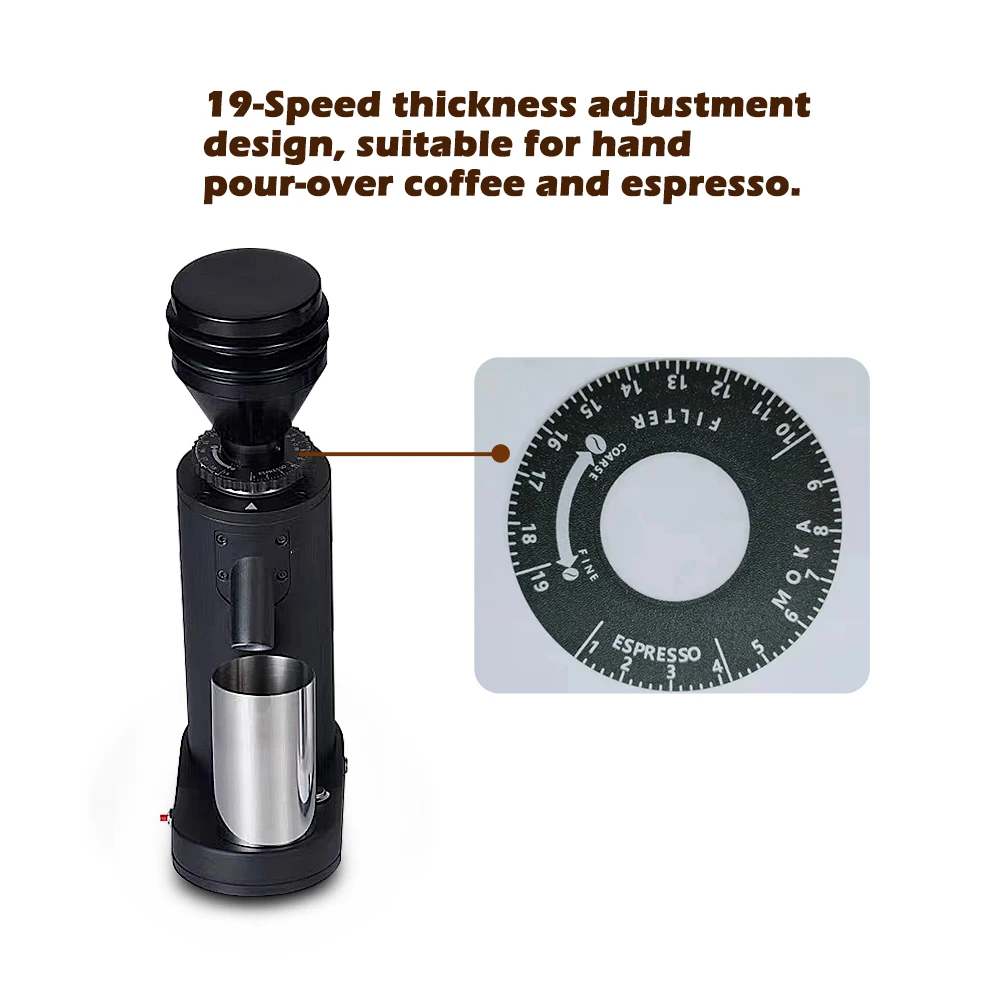 Itop elektrische Kaffeemühle 40mm Titan Grat Metall Bohnen behälter 75g elegante kleine Kaffeemühle Maschine Neuankömmling