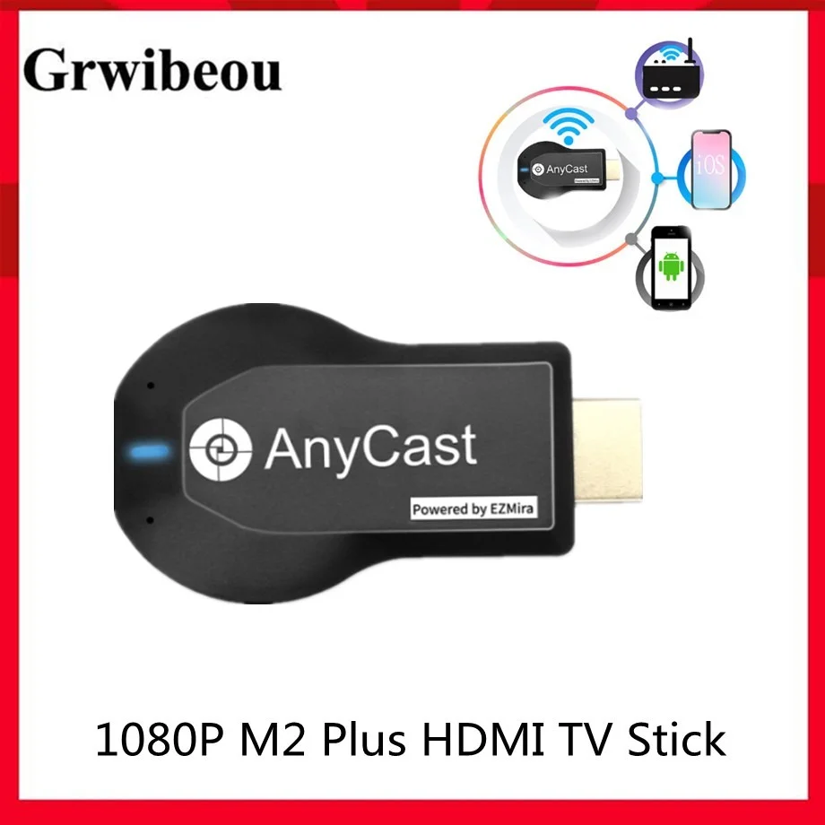 

Grwibeou 1080P M2 Plus HDMI TV Stick Wifi Display TV Dongle Receiver Anycast DLNA Share Screen For IOS Android Miracast Airplay