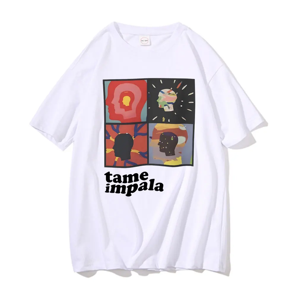 

Retro Tame Impala The Slow Rush Graphic T-shirts Men Women Hip Hop Fashion Oversized Tees Men's Vintage Lndie Pop Music T Shirts