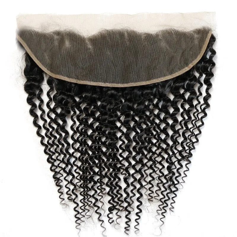 Afro Kinky Curly 13x4 Lace Frontal Closure Human Hair Transparent Lace Brazilian Virgin Hair Closure Soft and Silky