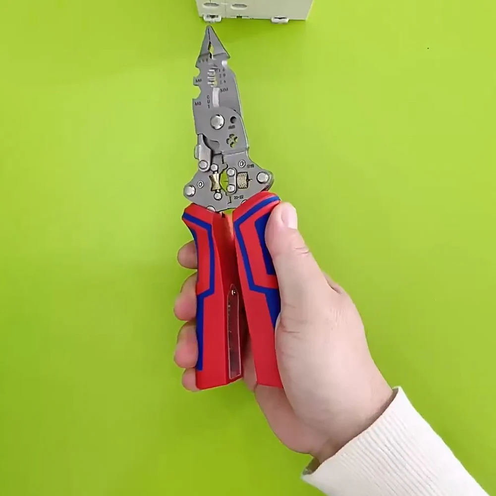 13-in-1 Foldable Decrustation Plier with Voltage Tester Wire Repair Tool Pliers Cable Scissors for Cutting and Pulling Wires