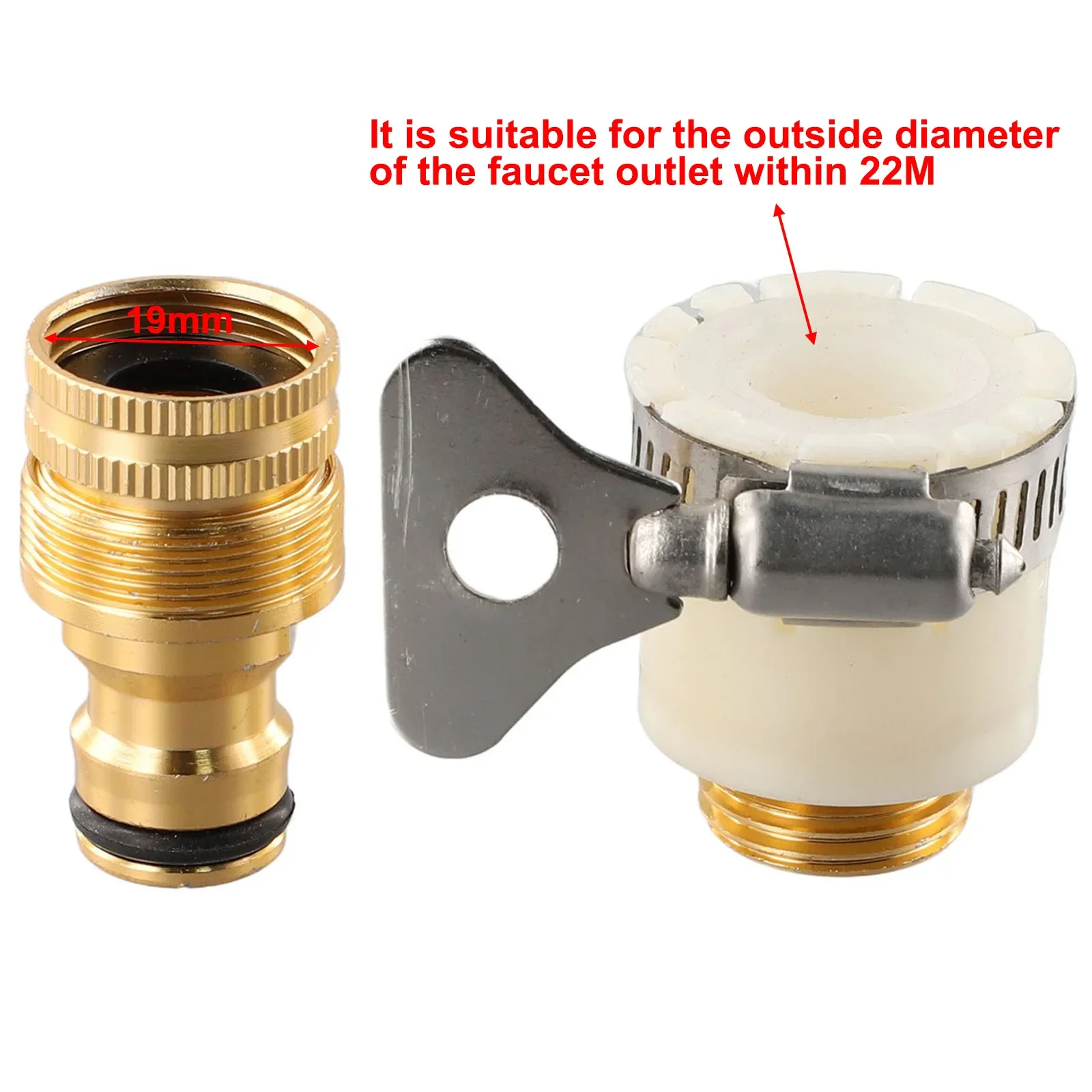 

Tap Connector Faucet Adapter Aluminium Alloy Copper Plating Pipe Washing Machines 1 Set 15-23mm Dishwashers Garden