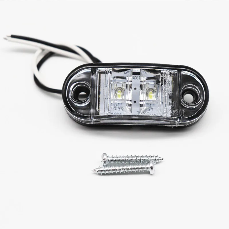 2Pcs 12V / 24V LED Tail Lights Side Marker Lights Car External Lights Warning Lights Auto Trailer Truck Lorry Lamps White