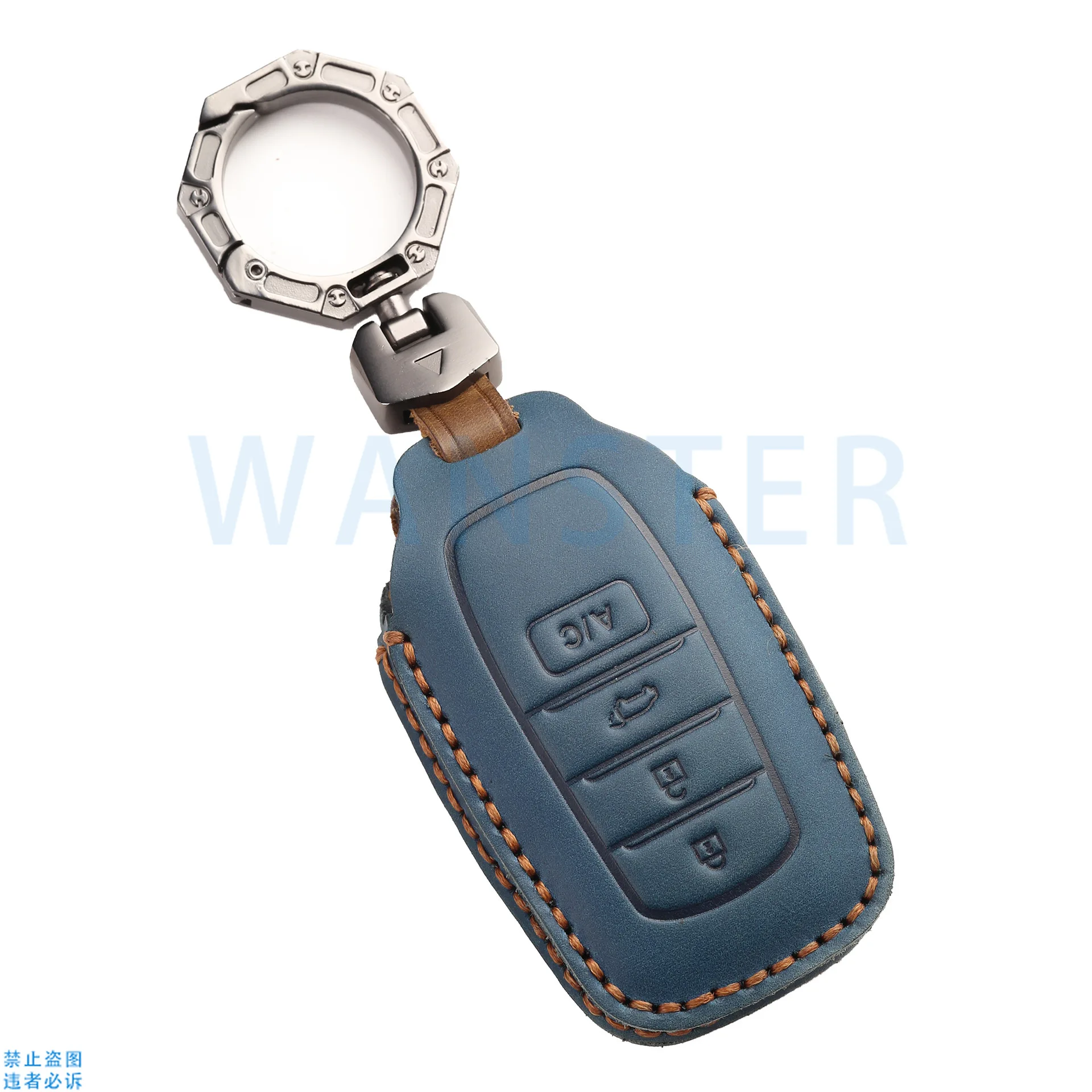 4 Bottons Leather Car Key Case Cover Keychain for Toyota BZ4X COROLLA CROSS 2022 942B 14th Crown Royal Saloon Accessories A/C AC images - 6