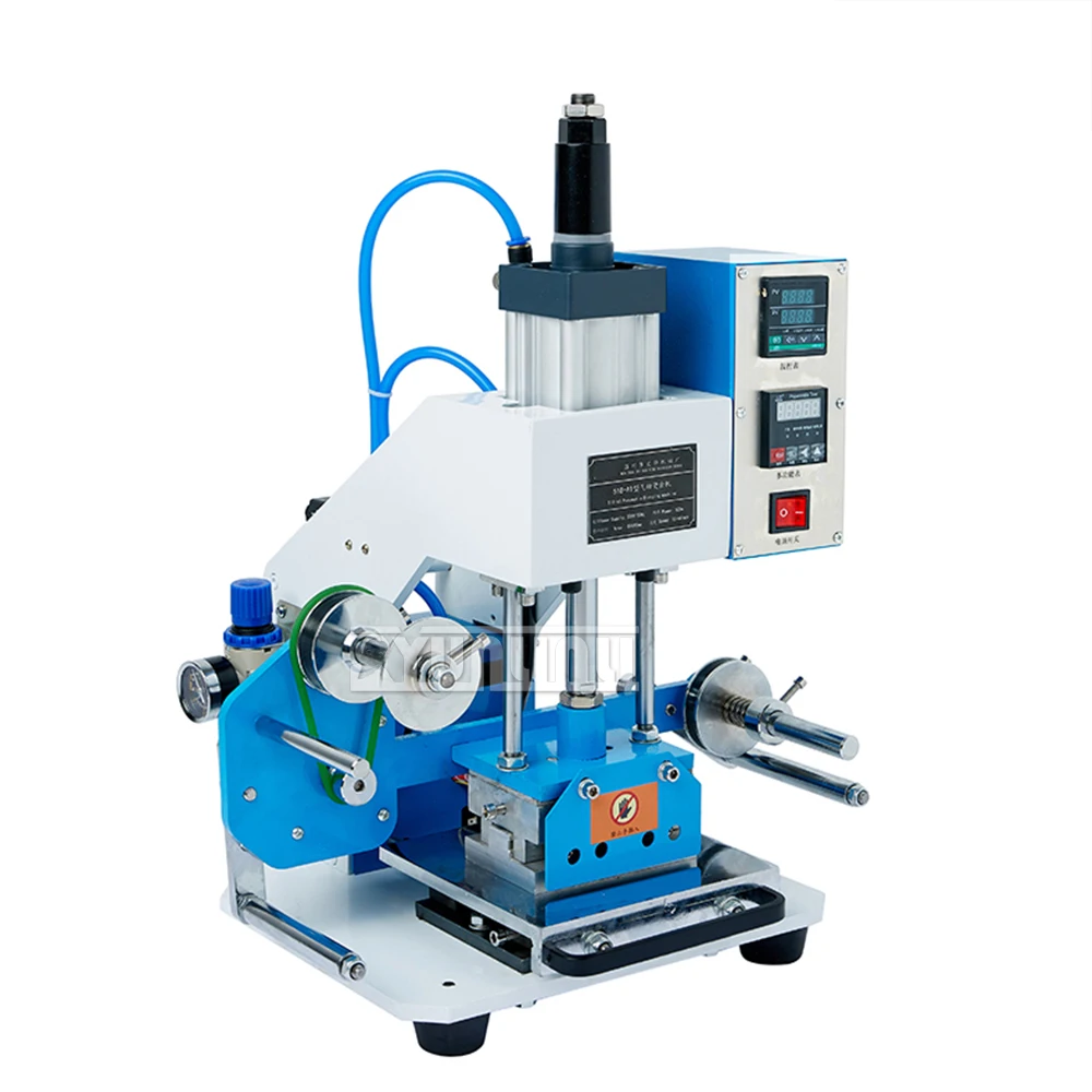 80*120mm Pneumatic Pvc Card Leather Paper Hot Foil Stamping Bronzing Embossing Branding Press Machine Burn Iron Stamp Tool