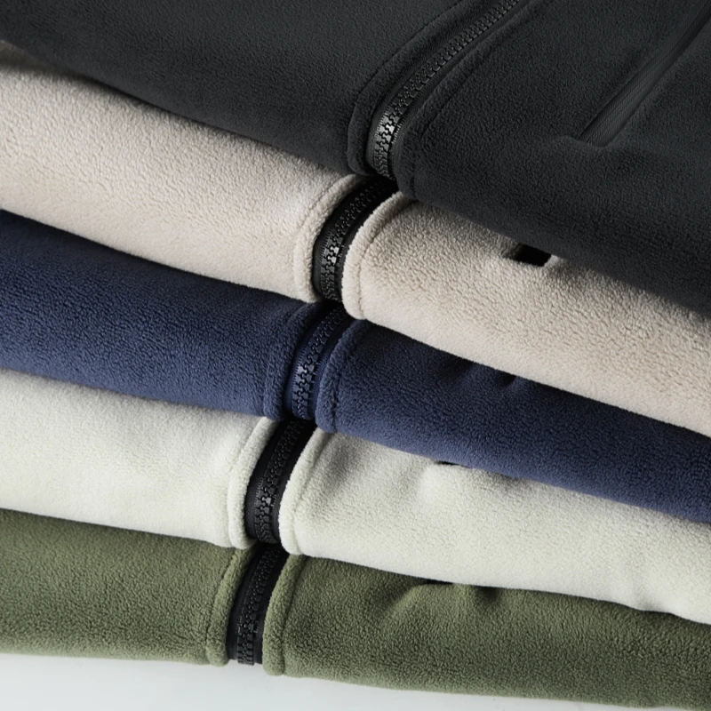 2024 Men's Shirt Long Sleeve Thickened Polar Fleece Zip-Up Stand Collar Warm Autumn Winter Jacket Male Big Size 6xl 7xl 8xl 5