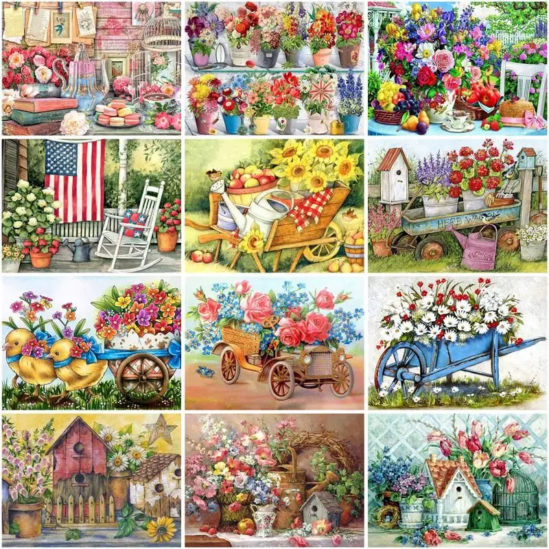 

GATYZTORY Pictures By Numbers To Paint Flowers Painting By Numbers On Canvas 40x50cm Drawing By Numbers Handpainted Diy
