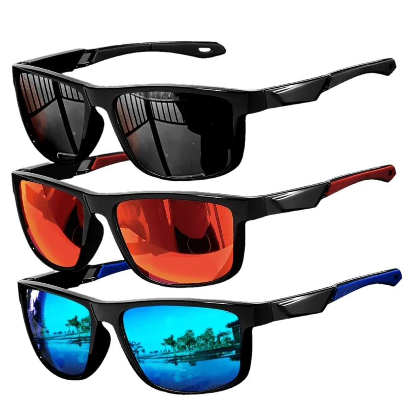 Quadratische polarisierte Herrenbrille mit Beschichtung für Outdoor-Leben, Angeln und Fahren – photochrome Sonnenbrille